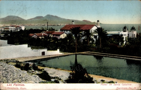 Picture of Las Palmas de Gran Canaria, Canary Islands, Hotel de Santa Catalina, coastal view, palm tree...