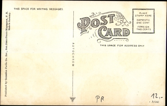 Postcard San Juan Puerto Rico, Allen Street