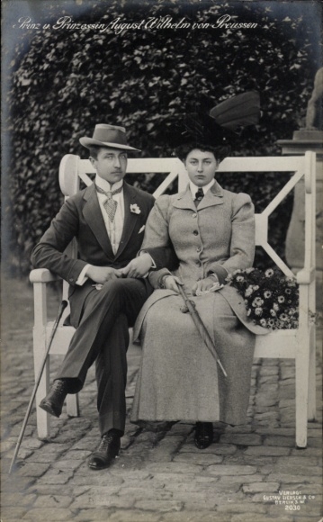 Ak Prinz August Wilhelm von Preußen, Alexandra Viktoria, 08.10.1908, Liersch 2030
