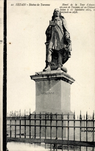 Ak Sedan Ardennes, Statue von Turenne, Henri de la Tour d'Auverg,  1611, 1676