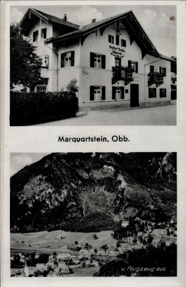 KP Marquartstein w Chiemgau w Górnej Bawarii, dom w Schwarzwaldzie, widok na góry, krajobraz, z Marquarts