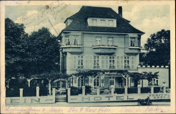 Postcard Nierstein am Rhein, Rhein Hotel