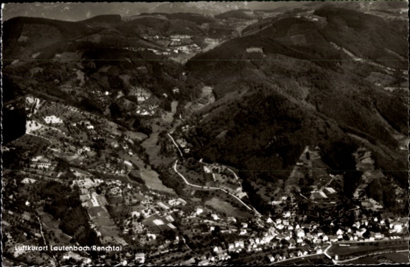 Postcard Lautenbach in the Renchtal Black Forest, aerial photograph