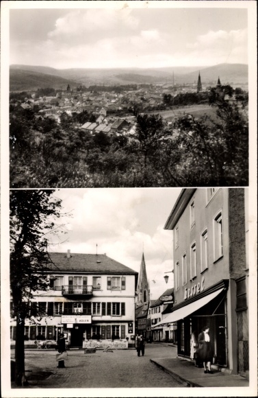 Ak Bad Sobernheim an der Nahe, Panorama, Straßenpartie, Geschäft Kessel, Adler