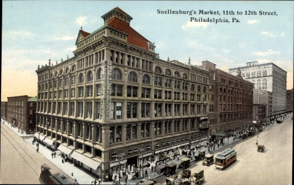 Ak Philadelphia Pennsylvania USA, Snellenburg's Market, 11th to 12th Street