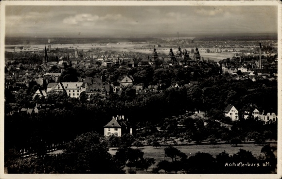 Postcard Aschaffenburg in Lower Franconia, general view
