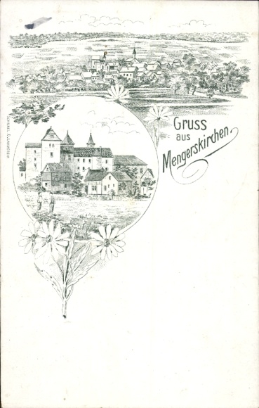 Postcard Mengerskirchen in the Westerwald, general view, castle
