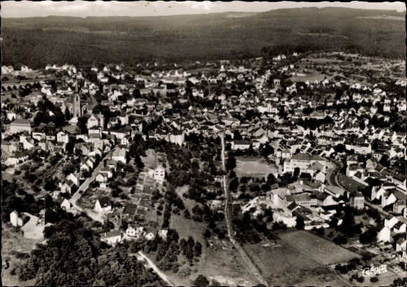 KP Höhr Grenzhausen w Westerwaldzie, widok całkowity, widok z lotu ptaka