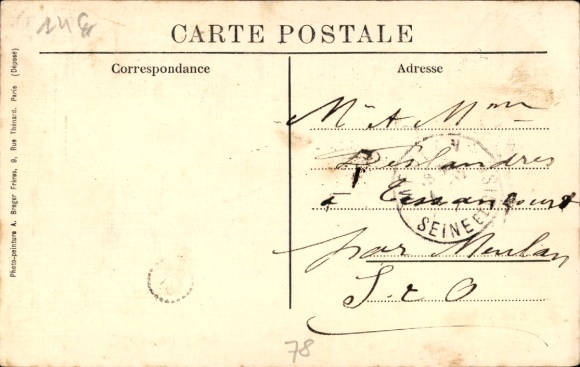 Postcard Achères Yvelines, Hotel Restaurant de la Gare, Saint-Germain Forest
