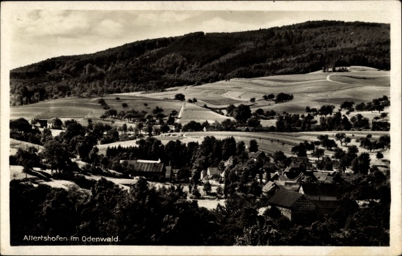 Ansichtkaart Allertshofen Modautal in het Odenwald, panorama vanaf de plaats
