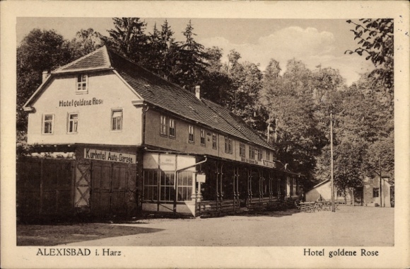 Ak Alexisbad Harzgerode am Harz, Hotel goldene Rose