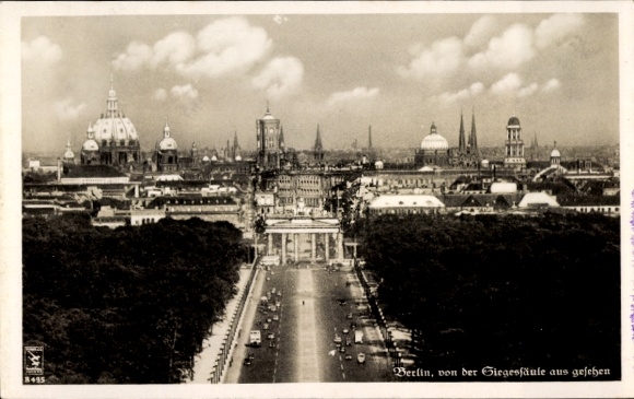 Postcard Berlin Mitte, general view, Victory Column