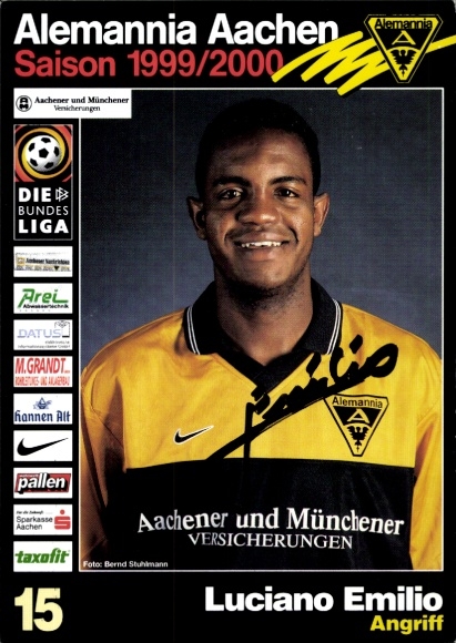 Autogrammkarte Fußballer Luciano Emilio, Alemannia Aachen, Autogramm