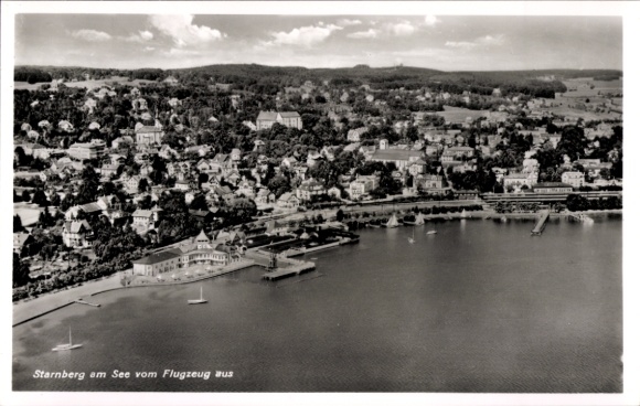 Ak Starnberg am Starnberger See Oberbayern, Fliegeraufnahme