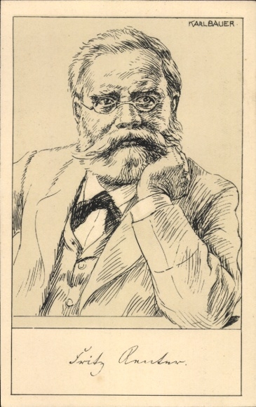 Künstler Ak Bauer, Karl, Fritz Reuter, Portrait, Reuter Gedächtnisfeier Eisenach 1874-1924
