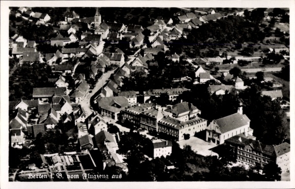 Ak Herten Rheinfelden in Baden, Fliegeraufnahme