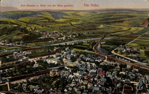 Ak Bad Münster am Stein Bad Kreuznach aan de Nahe, landschapsgezicht, Bad Münster a. Steen, de...