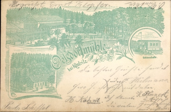 Litho Bad Köstritz in Thüringen, Oelsdorfmühle, Schießhalle