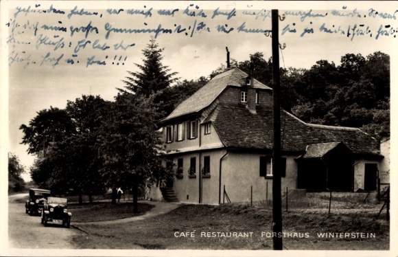 Postcard Winterstein Ober Mörlen, Café-Restaurant Forsthaus