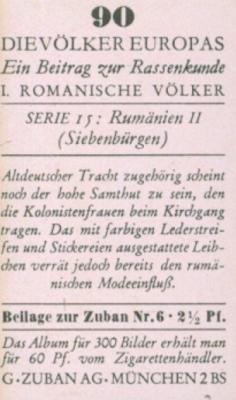 Kolekcja zdjęć Ludy Europy, wkład w naukę o rasach, 90 Niemka ze Schellenbergu
