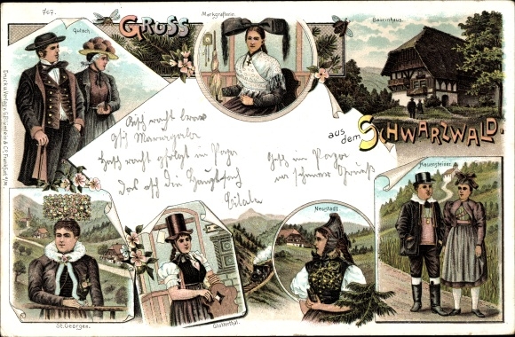 Litho Schwarzwald, Markgräflerin, Hauensteiner, Neustadt, Glotterthal, Gutach