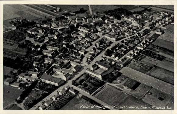 KP Kleinmühlingen w Saksonii-Anhalt, nad Schönebeck, Łaba, zdjęcie lotnicze
