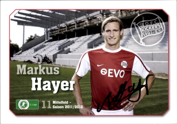 Autogrammkarte Fußballer Markus Hayer, Kickers Offenbach, Autogramm