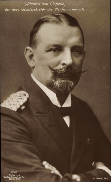 Postcard Admiral Eduard von Capelle, State Secretary of the Reichsmarineamt