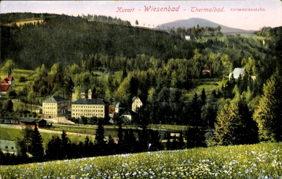 Ak Thermalbad Wiesenbad Erzgebirge, Blick auf Kurhotel
