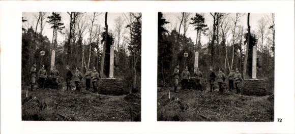 Stereo image photo "The Führer's soldiers in the field", No. 72, demarcation line