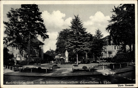 Postcard Schmalkalden in the Thuringian Forest, Karl-Wilhelm-Platz