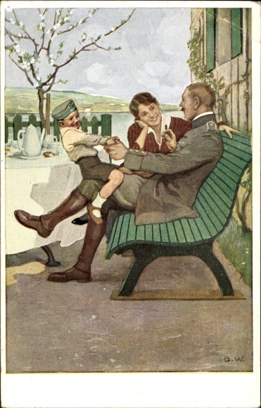 KP artysty Wennerberg, Bruno, Najmłodszy porucznik, żołnierz z żoną i synem