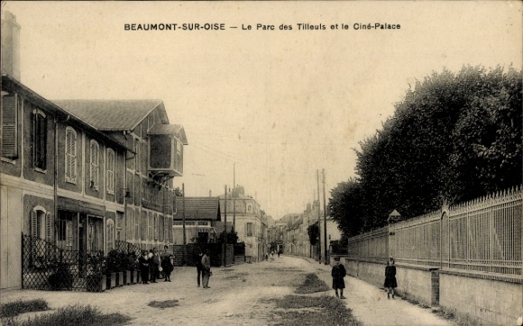 Ak Beaumont sur Oise Val d'Oise, Parc des Tilleuls und Ciné Palace