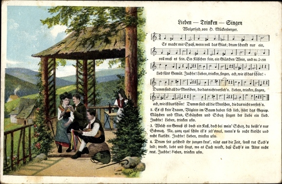 Song Postcard Mückenberger, Hilmar, Love, Drink, Sing