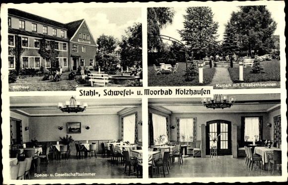 Ak Bad Holzhausen Preußisch Oldendorf in Nordrhein Westfalen, Kurhaus Bringewatt, Kurpark