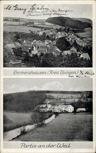 Ak Emmershausen Weilrod im Taunus, panorama, op de Weil
