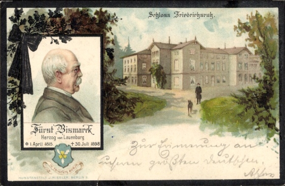 Chromo-Litho Friedrichsruh Aumühle in Lauenburg, Castle, Prince Otto von Bismarck, Duke of Lauenburg