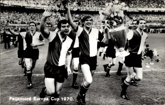Photo Postcard Feijenoord Rotterdam South Holland Netherlands, European Cup 1970, football team