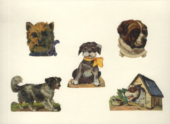 5 piesków waflowych z kokardką w budce dla psa o wymiarach ok. 8 x 7 cm do 6 x 6 cm