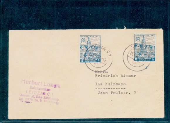 Michel nr 163 AZ (2) na okładce, SBZ West Saxony