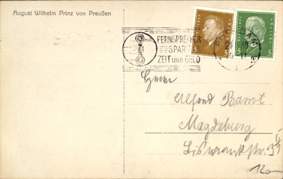 Postcard Prince August Wilhelm of Prussia, portrait, signed 1930