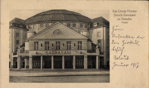 Ak Dresden Neustadt, Circus Theater Stosch Sarrasani, Portal
