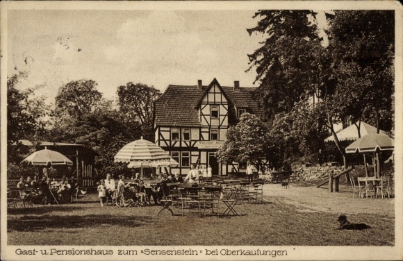 Postcard Oberkaufungen Kaufungen Hessen, guest and pension house at Sensenstein