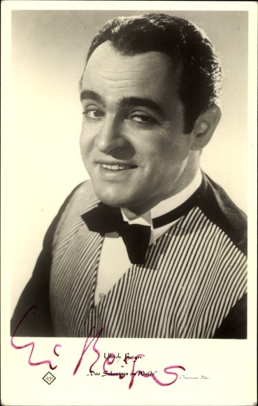 Postcard actor Ulrich Beiger, portrait, autograph
