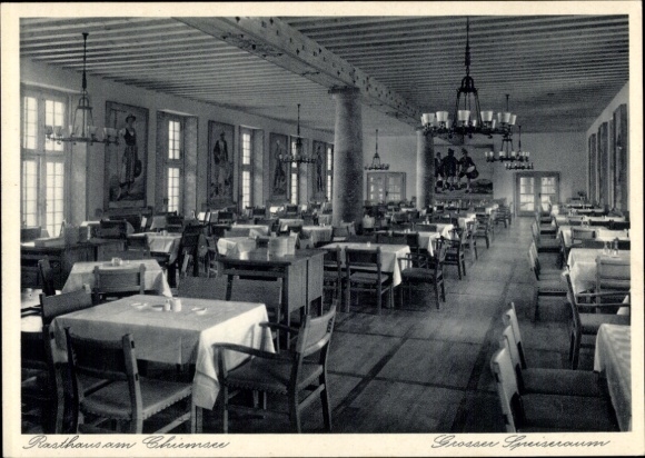 Postcard Bernau am Chiemsee, Rest House at Chiemsee, Large Dining Room
