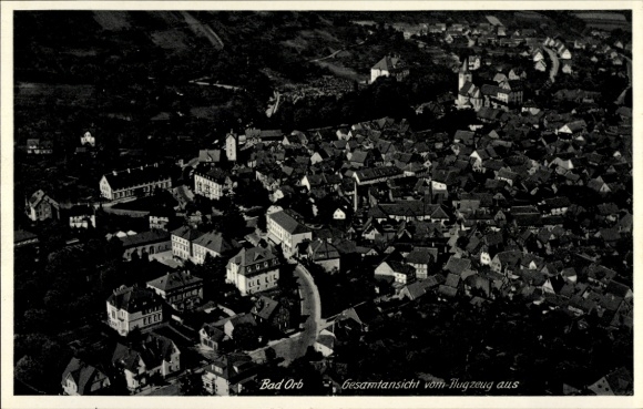 Postcard Bad Orb in the Spessart, Wegscheide, aerial photograph