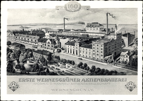 Artist PC Wernesgrün Steinberg Saxony, Wernesgrüner Pilsner, stock brewery