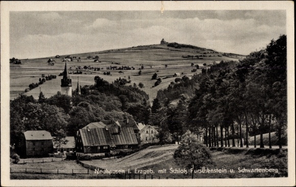 Ak Neuhausen im Erzgebirge, Schloss Purschenstein, Schwartenberg