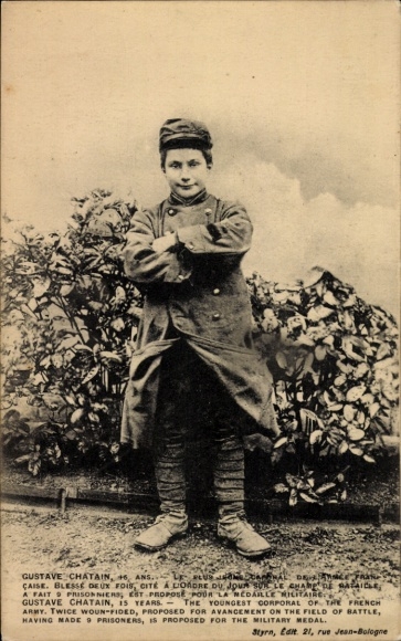Ak Französischer Soldat Gustave Chatain, Kindersoldat