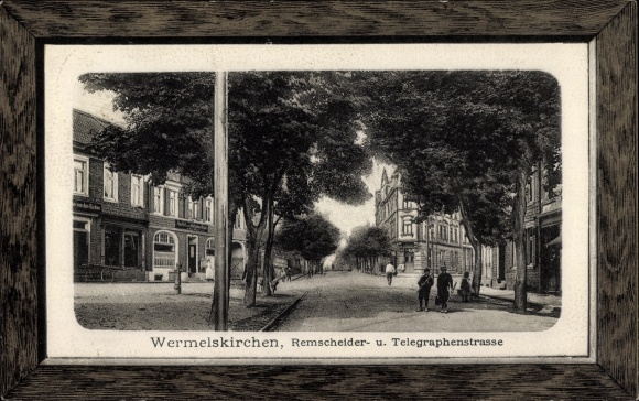 Präge Passepartout Ak Wermelskirchen im Bergischen Land, Remscheiderstraße, Telegraphenstr.